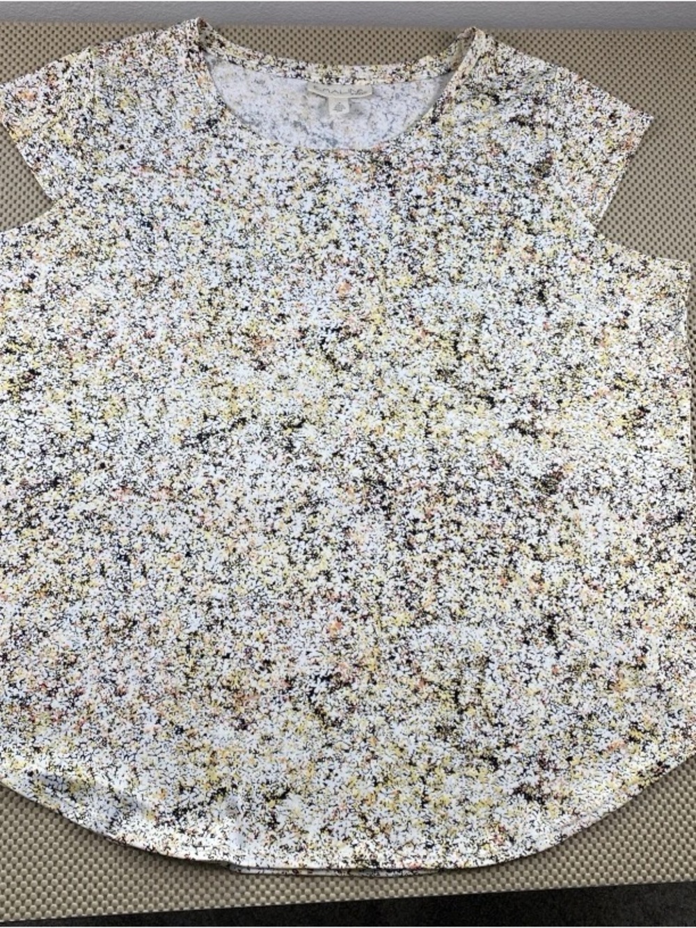 Lightweight White Speckle Cap-Sleeve Tunic Top Emaline Woman 1X